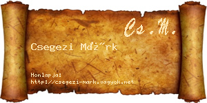Csegezi Márk névjegykártya
